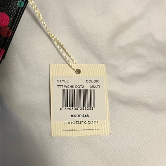 Trina Turk Black Multicolor Confetti Wallet with Hot Pink Flap - Picture 5 of 7